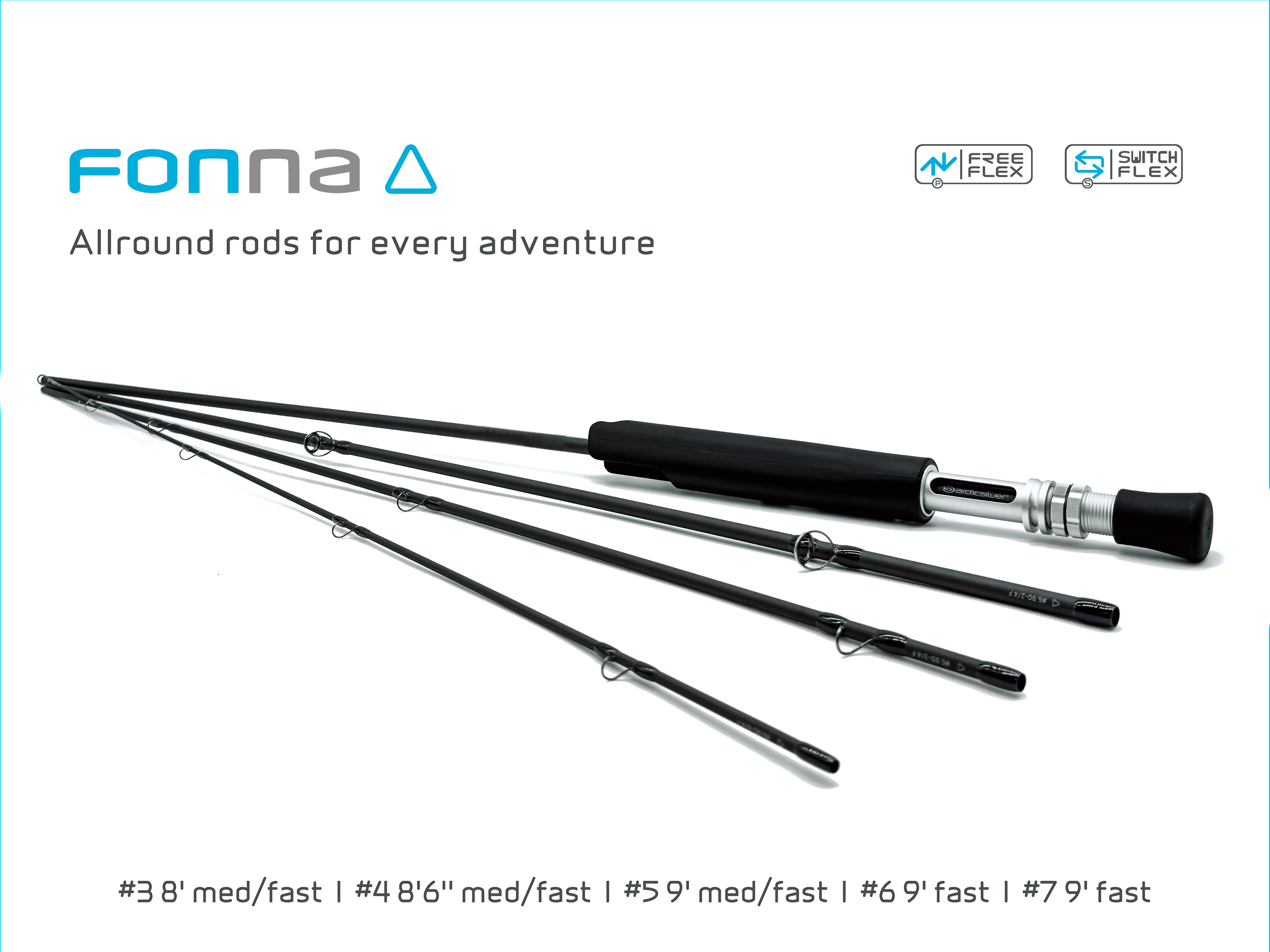 arctic silver fly fishing rod FONNA
